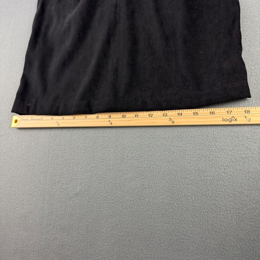 Brett Alixander Black Faux Suede Pencil Skirt Size 8 Back Vent Mini Skirt - Picture 4 of 7